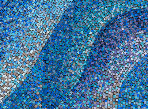 Blå mosaik