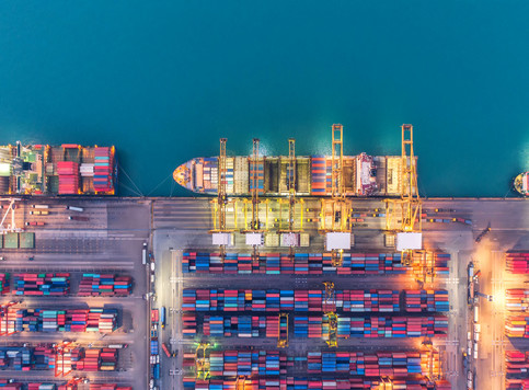 shipping port aerial view